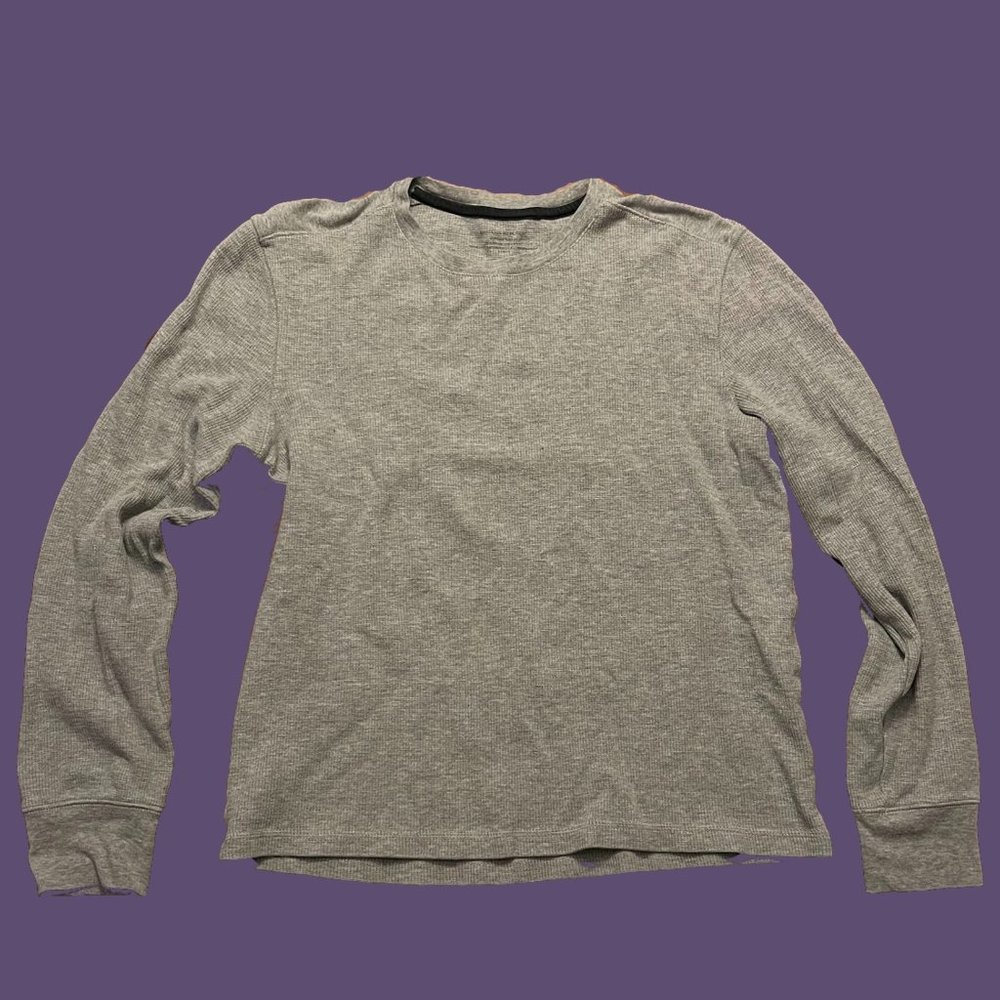 Long-sleeve waffle t-shirt